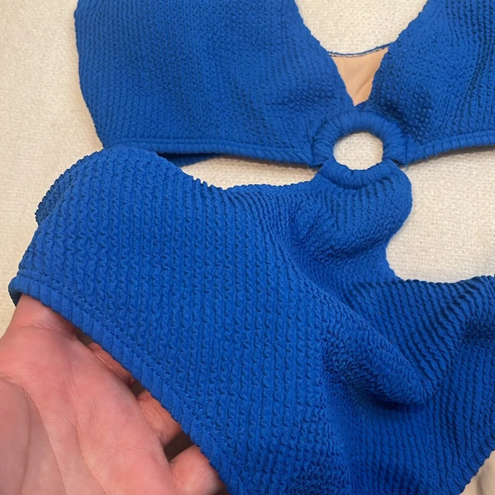 Cotton‎ On cutout blue one piece swimsuit size S ribbed bikini